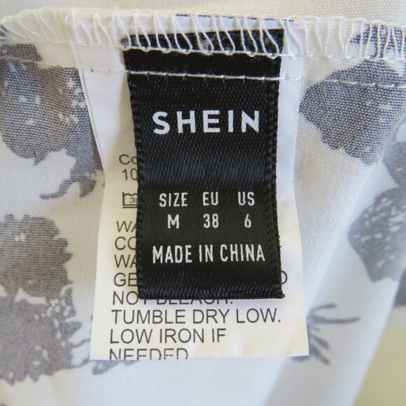 SHEIN* Women's Long Sleeve Cros body V-Neck Smock Waist Maxi Floral Dress~Medium - Picture 4 of 13